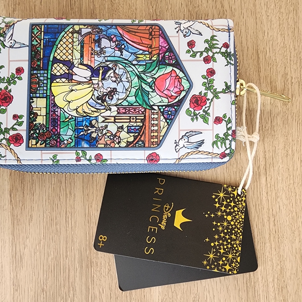 Disney Beauty And The Beast Princess Wallet with Stained Glass Design